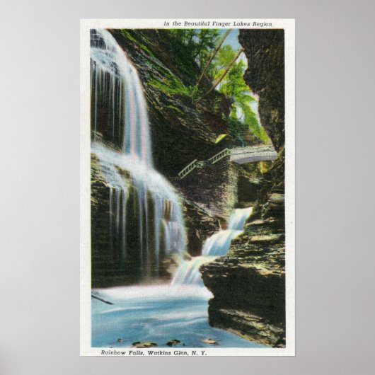 Ansicht der Regenbogenfälle Poster (Vorne)
