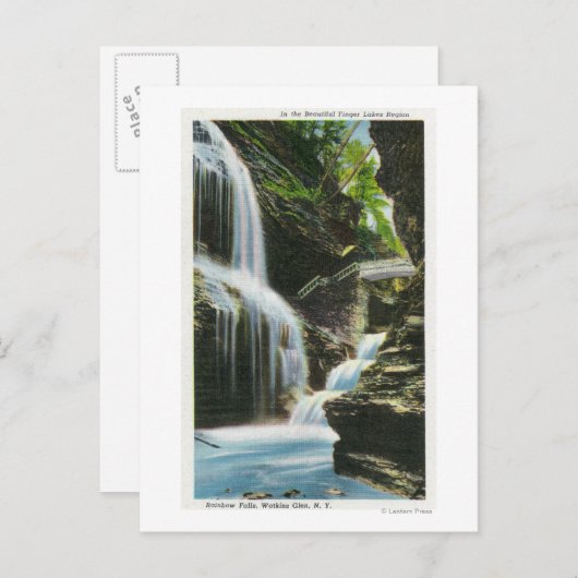 Ansicht der Regenbogenfälle Postkarte (Vorne/Hinten)