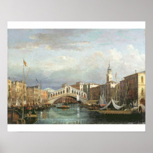 Ansicht der Rialto Brücke in Venedig Poster