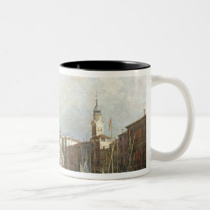 Ansicht der Rialto Brücke in Venedig Zweifarbige Tasse