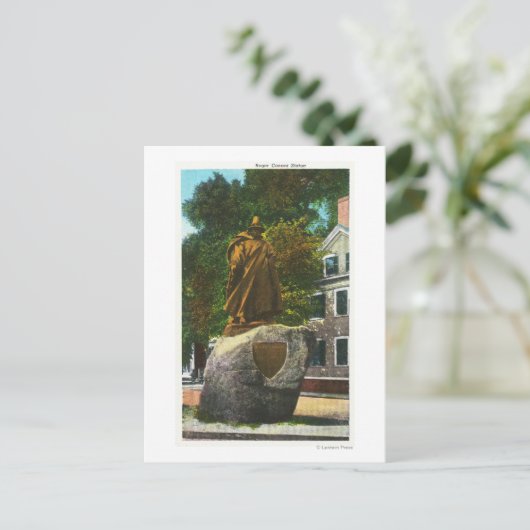 Ansicht der Roger Conant Statue Postkarte (Stehend Vorderseite)