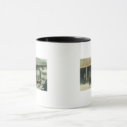 Ansicht der Schiffsgartenarbeiter, die Weizen vers Tasse (Zentrum)