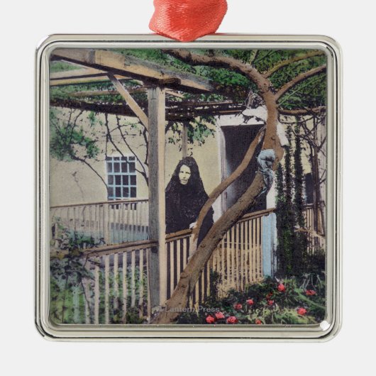 Ansicht der Sherman-Rose TreeMonterey, CA Silbernes Ornament (Vorne)