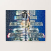 Ansicht der Skyline mit Reflexion im Wasser, Miami Puzzle (Horizontal)