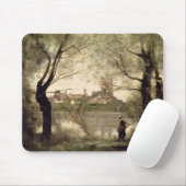 Ansicht der Stadt und der Kathedrale von Mantes Mousepad (Mit Mouse)