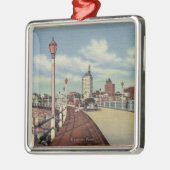 Ansicht der Stadt vom Regenbogen-Pier Silbernes Ornament (Links)