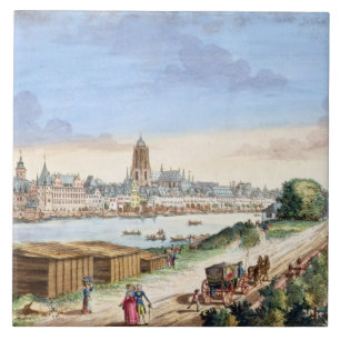 Ansicht der Stadt von Frankfurt, Süden Fliese