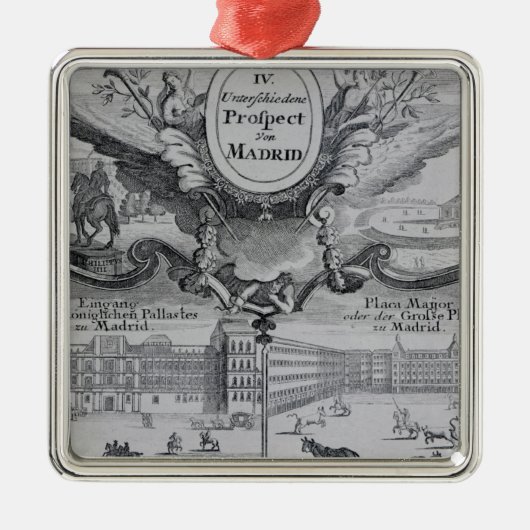 Ansicht der Stadt von Madrid Ornament Aus Metall (Vorne)