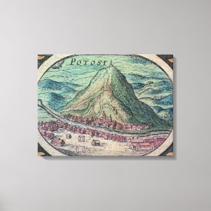 Ansicht der Stadt von Potosi, Bolivien, mit seinem Leinwanddruck
