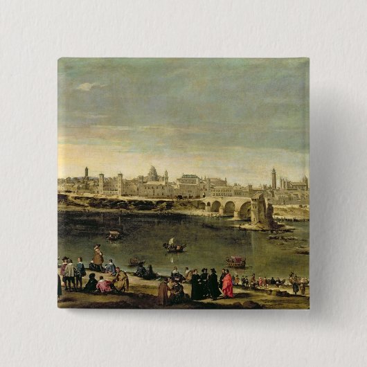 Ansicht der Stadt von Saragossa Button (Vorderseite)