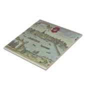 Ansicht der Stadt von Warschau neben dem Fluss Fliese (Seite)