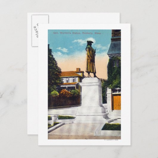 Ansicht der Statue von General Warren Postkarte (Vorne/Hinten)