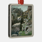 Ansicht der steigenden riesigen Felsen-Schritte in Silbernes Ornament (Rechts)