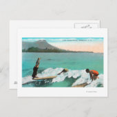 Ansicht der Surfer Boardfahrten, eins davon Postkarte (Vorne/Hinten)