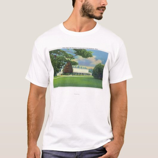 Ansicht der Tanglewood Musik-Halle und des Bodens T-Shirt (Vorderseite)