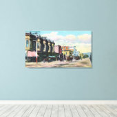 Ansicht der Telegrafenave mit Pferdekarts Leinwanddruck (Insitu (Holzboden))