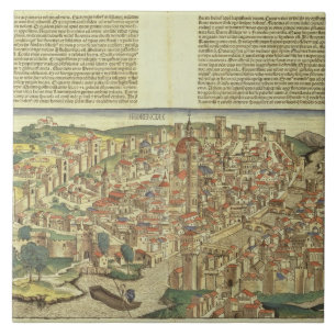 Ansicht der ummauerten Stadt von Florenz, vom Nure Fliese