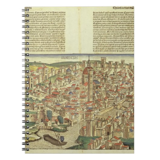 Ansicht der ummauerten Stadt von Florenz, vom Nure Notizblock (Vorderseite)