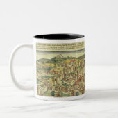 Ansicht der ummauerten Stadt von Florenz, vom Nure Zweifarbige Tasse (Links)