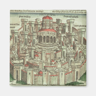 Ansicht der ummauerten Stadt von Jerusalem die T Magnet