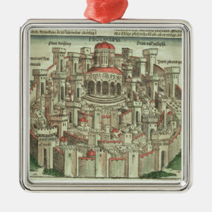 Ansicht der ummauerten Stadt von Jerusalem die T Ornament Aus Metall