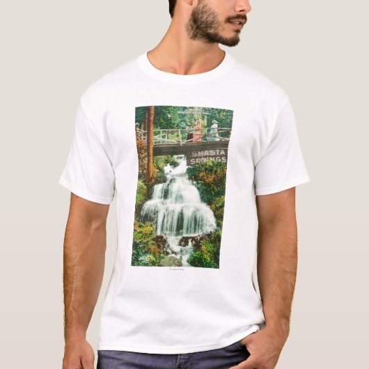 Ansicht der unteren FallsShasta Frühlinge, CA T-Shirt (Vorderseite)