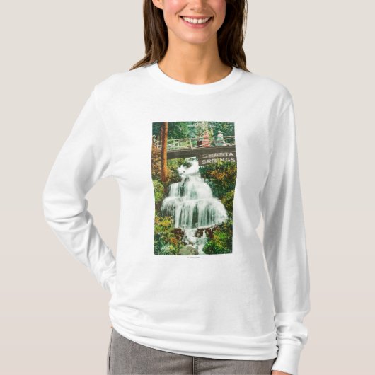 Ansicht der unteren FallsShasta Frühlinge, CA T-Shirt (Vorderseite)