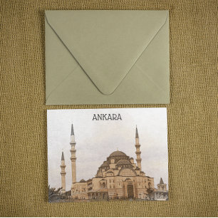 Ansicht der Vintage-Ankara-Türkei Kocatepe-Moschee Postkarte