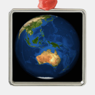 Ansicht der vollen Erde, die Indonesien, Ozean Silbernes Ornament