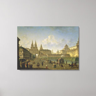 Ansicht der Voskresensky und Nikolsky Tore Leinwanddruck