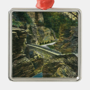 Ansicht der Wache-Brücke u. des oberen Tunnels Silbernes Ornament