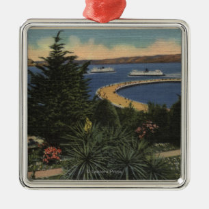 Ansicht der Wasserpark-Promenade u. des Piers Silbernes Ornament