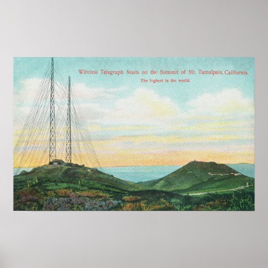 Ansicht der Wireless-Telegrafentürme Poster (Vorne)