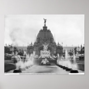 Ansicht der zentralen Haube und des Brunnens Poster