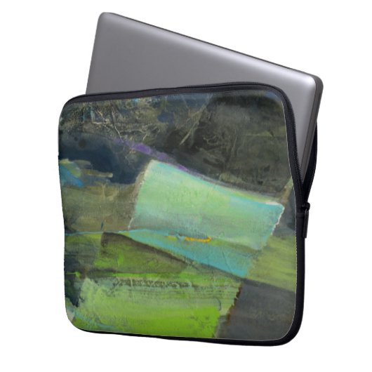 Ansicht des abstrakten Druckes der Küsten-II | Laptopschutzhülle (Vorderseite Links)
