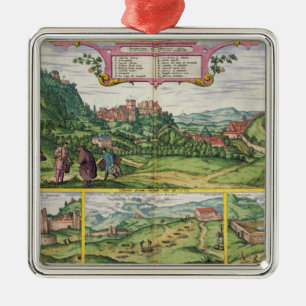 Ansicht des Alhambras, von 'Civitates Orbis Terrar Silbernes Ornament