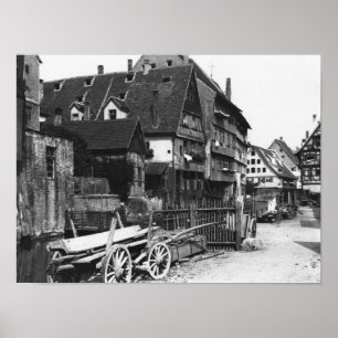 Ansicht des alten Viertels, Ulm, c.1910 Poster
