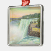 Ansicht des Amerikaners fällt von der Ziegen-Insel Silbernes Ornament (Links)