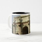 Ansicht des Arcs de Triomphe du Carrousel Zweifarbige Tasse (Vorderseite Links)