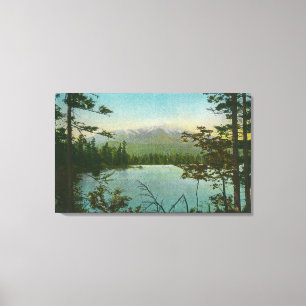 Ansicht des Bergs Katahdin, hoch Spitze in Maine Leinwanddruck