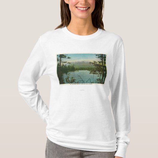 Ansicht des Bergs Katahdin, hoch Spitze in Maine T-Shirt (Vorderseite)