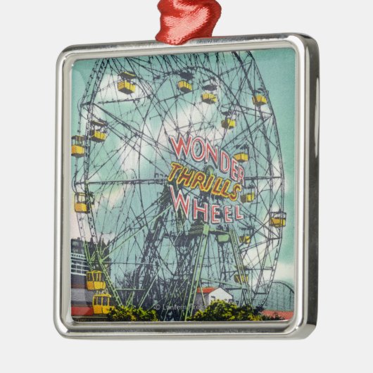 Ansicht des berühmten Wunder-Riesenrads Silbernes Ornament (Links)