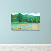 Ansicht des blühenden Felds Leinwanddruck (Insitu (Holzboden))