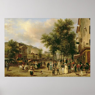 Ansicht des Boulevards Montmartre, Paris, 1830 Poster