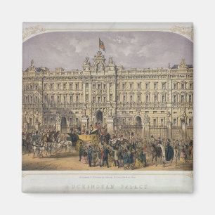 Ansicht des Buckingham Palace mit einer Menge Magnet