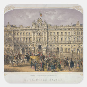 Ansicht des Buckingham Palace mit einer Menge Quadratischer Aufkleber