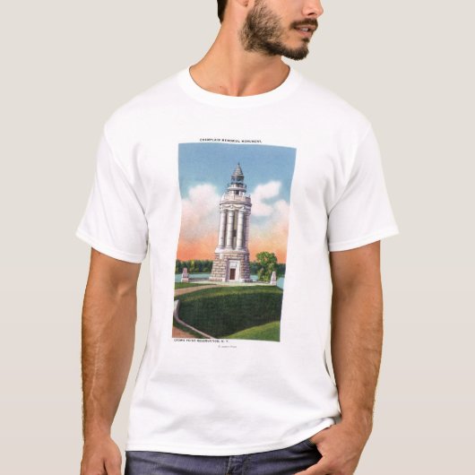 Ansicht des Champlain Denkmal-Monuments T-Shirt (Vorderseite)