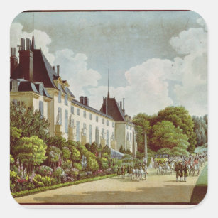 Ansicht des Chateaus de la Malmaison Quadratischer Aufkleber