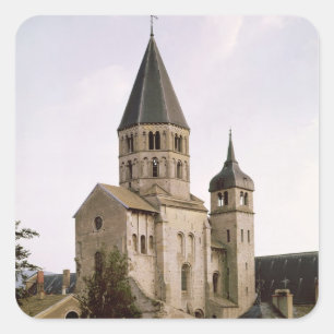 Ansicht des Clocher de L'Eau Benite Quadratischer Aufkleber
