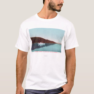 Ansicht des Dampfer-Flüsterns auf dem See T-Shirt